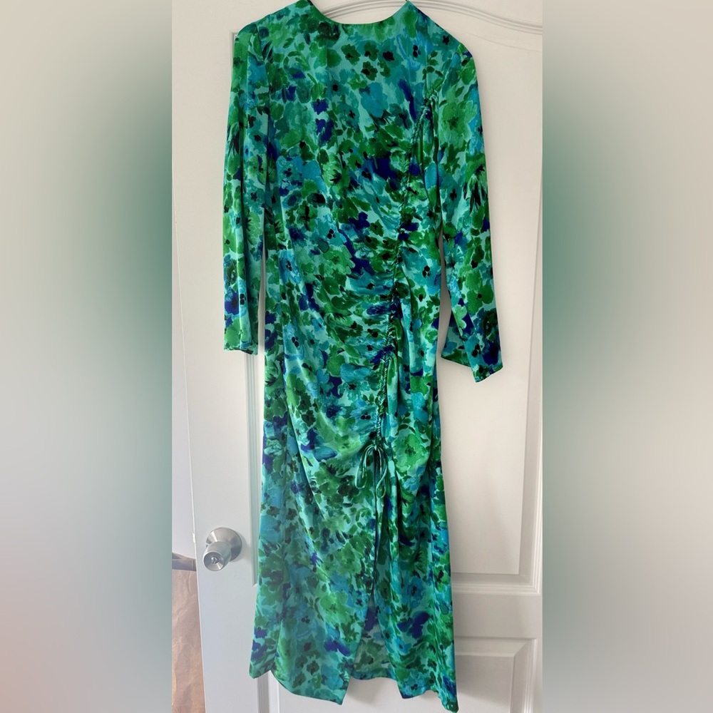 Floral Green and Blue Women's Dress